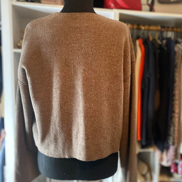 Zara Brown Button-Up Ribbed Jacket - Picture 2 of 10